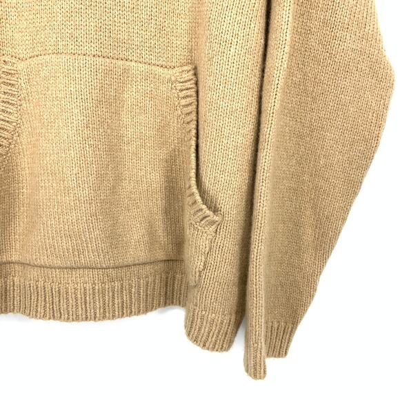 Marine Layer Pullover Hoodie Sweater Womens Size Medium Tan Wool Alpaca Blend - Picture 4 of 6
